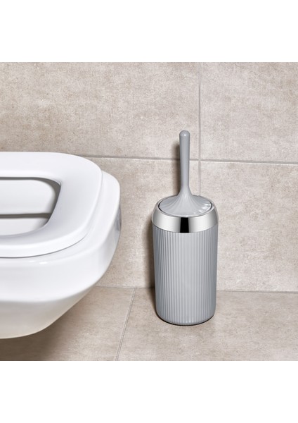 Beyaz Yumuşak Silikon Tuvalet Fırçası Krom Kaplama Akıllı Kapak Soft Toilet Brush