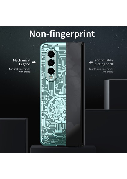Samsung Galaxy Z Fold4 Kaplama Mekanik Desen Cep Telefonu Kılıfları (Yurt Dışından) fırsatları