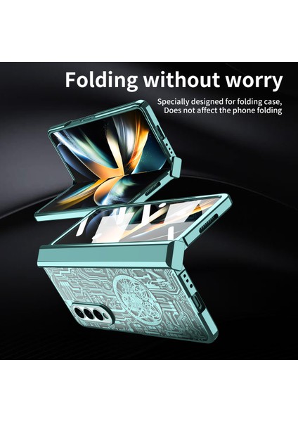 Samsung Galaxy Z Fold4 Kaplama Mekanik Desen Cep Telefonu Kılıfları (Yurt Dışından) indirimleri