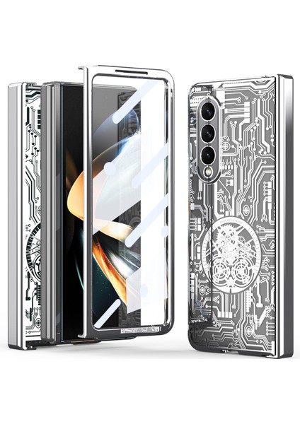 Samsung Galaxy Z Fold4 Kaplama Mekanik Desen Cep Telefonu Kılıfları (Yurt Dışından)
