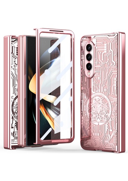 Samsung Galaxy Z Fold4 Kaplama Mekanik Desen Cep Telefonu Kılıfları (Yurt Dışından)