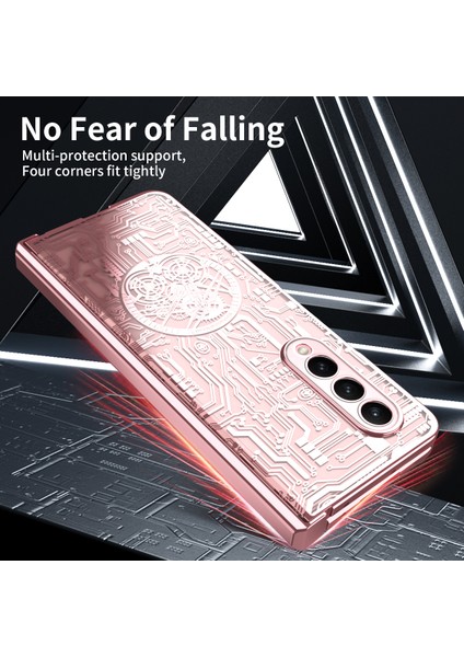 Samsung Galaxy Z Fold4 Kaplama Mekanik Desen Cep Telefonu Kılıfları (Yurt Dışından) modelleri