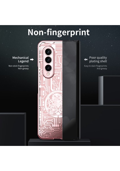 Samsung Galaxy Z Fold4 Kaplama Mekanik Desen Cep Telefonu Kılıfları (Yurt Dışından) fırsatları