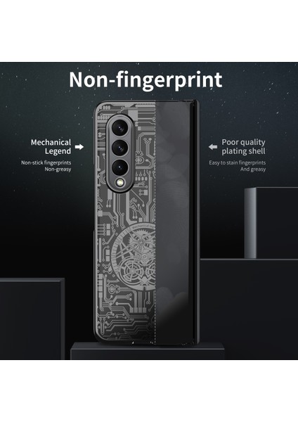 Samsung Galaxy Z Fold4 Kaplama Mekanik Desen Cep Telefonu Kılıfları (Yurt Dışından) fırsatları