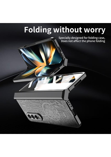 Samsung Galaxy Z Fold4 Kaplama Mekanik Desen Cep Telefonu Kılıfları (Yurt Dışından) indirimleri