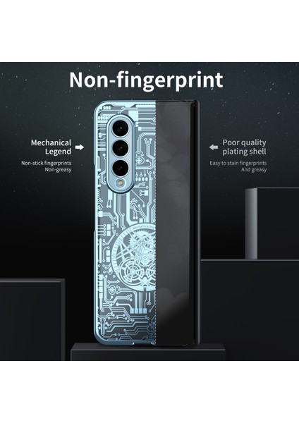 Samsung Galaxy Z Fold4 Kaplama Mekanik Desen Cep Telefonu Kılıfları (Yurt Dışından) fırsatları
