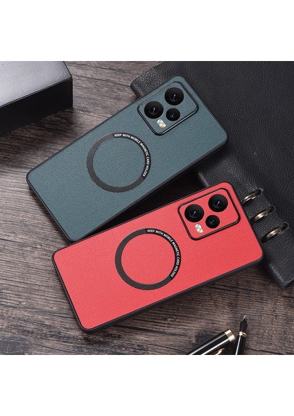 Poco X5 Pro 5g Manyetik Emme Deri Deseni Cep Telefonu Kılıfları (Yurt Dışından)