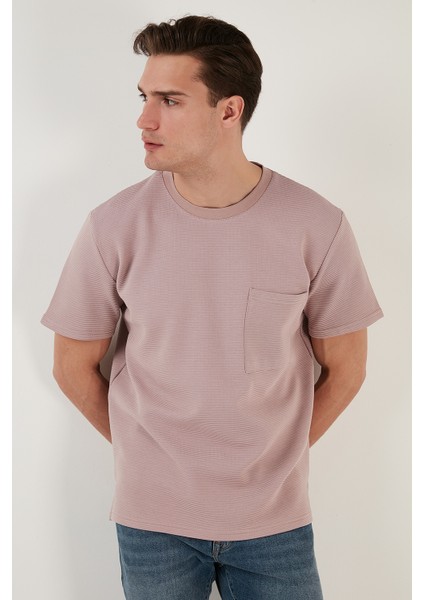 Bisiklet Yaka Tek Cepli Pamuklu Oversize T Shirt Erkek T Shirt 5902305