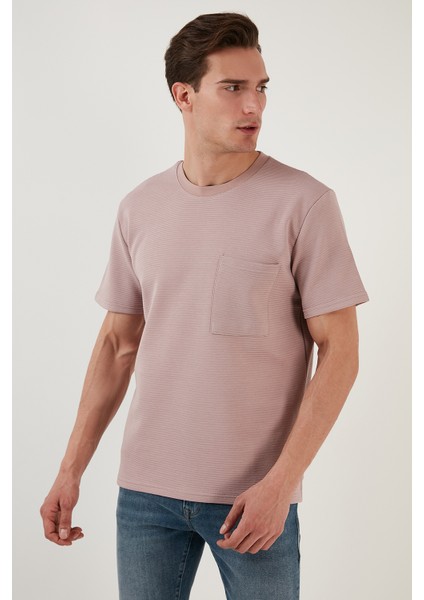 Bisiklet Yaka Tek Cepli Pamuklu Oversize T Shirt Erkek T Shirt 5902305