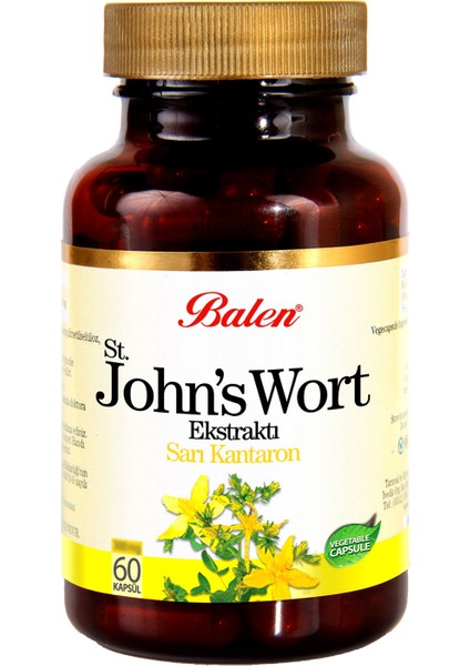 Sarı Kantaron Ekstraktı (St. John's Wort) Kapsül Takviye Edici Gıda 375 mg 60 Kapsül