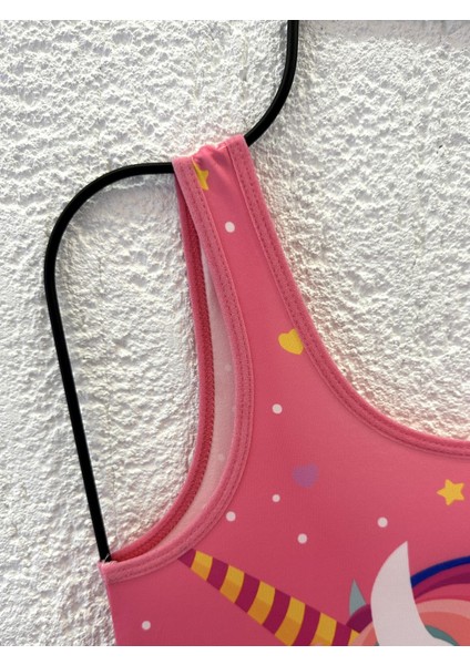 Kız Çocuk Unicorns Are Real Baskılı Pembe Mayo fiyatları