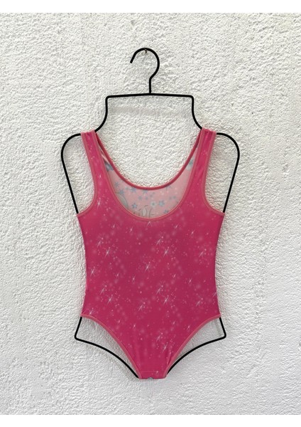 Kız Çocuk Deniz Kızı Baskılı Pembe Mayo modelleri