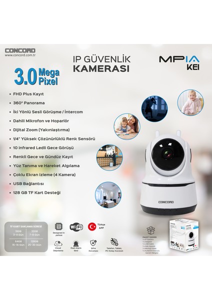 Mpıa Keı 3 Mp Ip Wi-Fi Güvenlik Kamerası