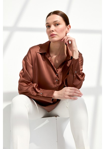 Kadın Saten Gömlek Bakır fiyatları