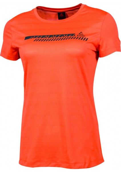 Round T-Shirt Kadın Turuncu Bisiklet Yaka Baskılı Nefes Alabilen Rahat Kısa Kollu Günlük Antrenman Spor Tişört FW602558