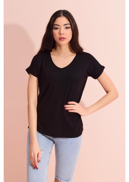 Tena Moda Kadın Mor Beli Lastikli Crop Sweatshirt