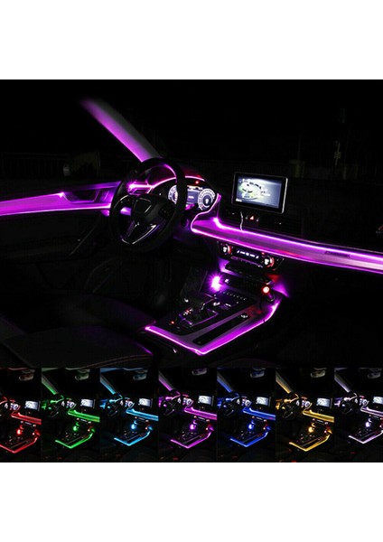 Rgb Araç Içi Atmosfer Ambiyans Ip Neon Torpido LED 5 Metre usb girişli