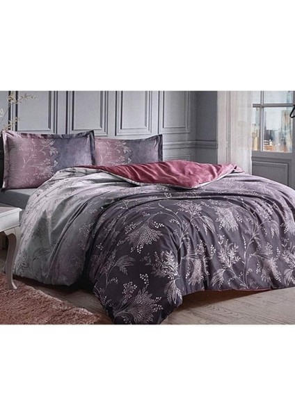 Mor Ditsy Tek Kişilik Nevresim Takımı