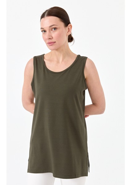 Kadın Askılı Penye T-Shirt Haki fırsatları