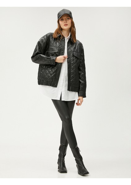 Deri Görünümlü Kapitone Ceket fiyatları