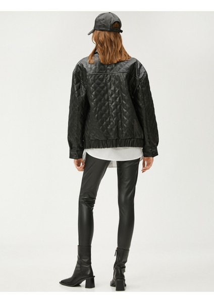 Deri Görünümlü Kapitone Ceket fırsatları