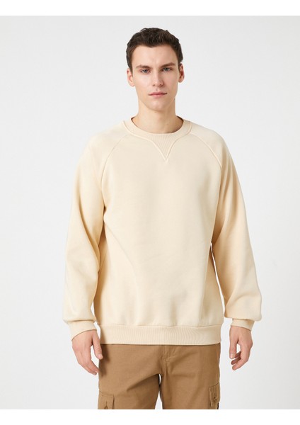 Bisiklet Yaka Sweatshirt Dikiş Detaylı Reglan Kol modelleri