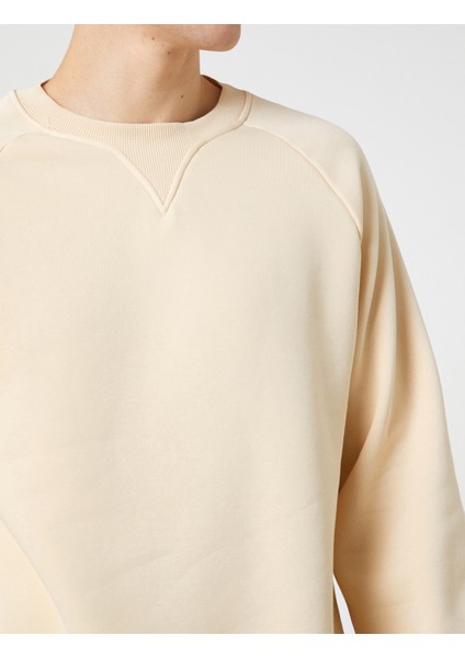 Bisiklet Yaka Sweatshirt Dikiş Detaylı Reglan Kol indirimleri