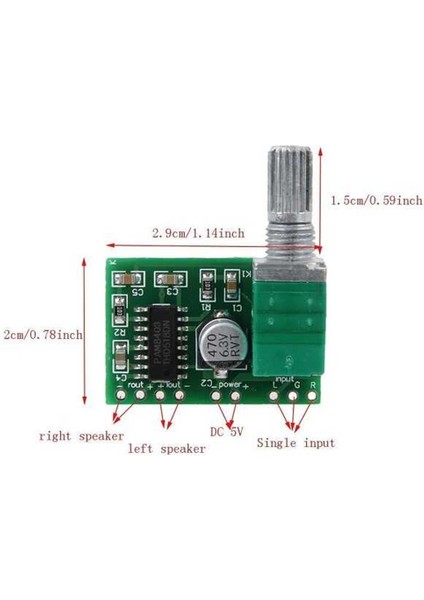 PAM8403 Ses Kontrollü Ses Amplifikatörü
