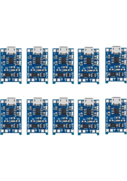 10LU Micro USB TP4056 Bms 5V 1A Korumalı Lityum Pil Şarj Devresi Powerbank