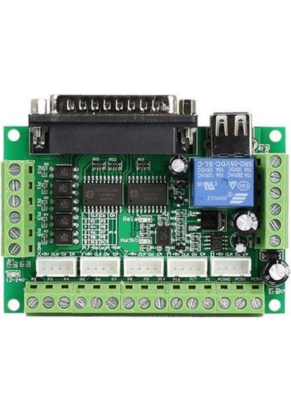 Mach3 5 Eksenli Cnc Step Motor Sürücü Kartı + USB Kablo