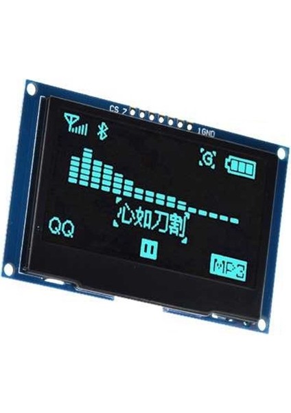 2.42" 128X64 SSD1309 7 Pinli SPI/I2C Mavi OLED LCD Ekran Modülü