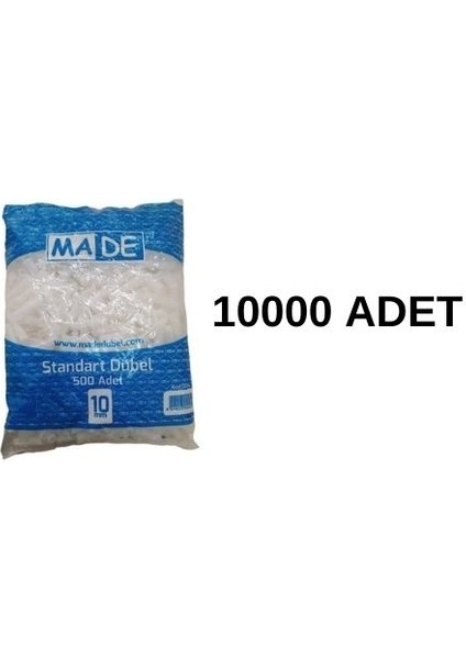 Plastik Dübel 10 mm 10 Paket 10000 Adet