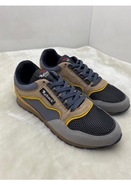 Hardal-Füme Fileli Erkek Spor Ayakkabı - Hardal - 41 - ST02076-HARDAL-41