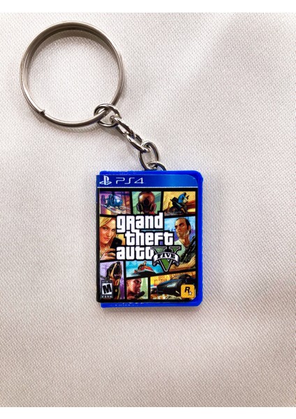 Gta 5 Grand Theft Auto V Minyatür Ps4 Oyun Kutusu Anahtarlık