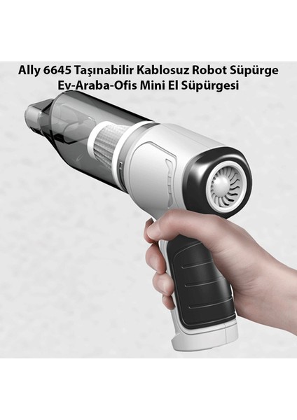 Ally Mini 6645 9000PA Güçlü Emiş Üfleme Özellikli Ev ve Araç Kablosuz Şarjlı El Süpürgesi 5000MAH