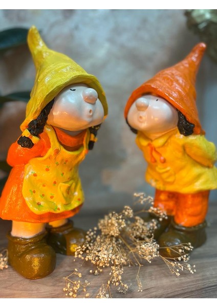 2'li Cüce Bahçe Heykeli Dekorasyon