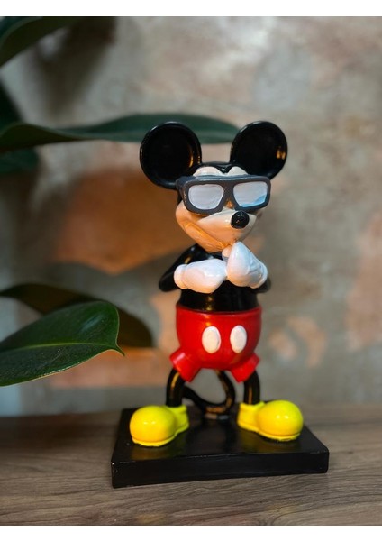 Gözlüklü Mickey Heykel Ev Dekorasyon Biblo modelleri