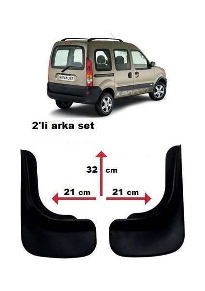 Günaks Renault Kangoo 2'li Set Oto Paçalık Çamurluk Tozluk