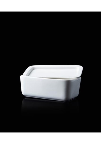 Beyaz Porselen Kapaklı Kase 18 cm