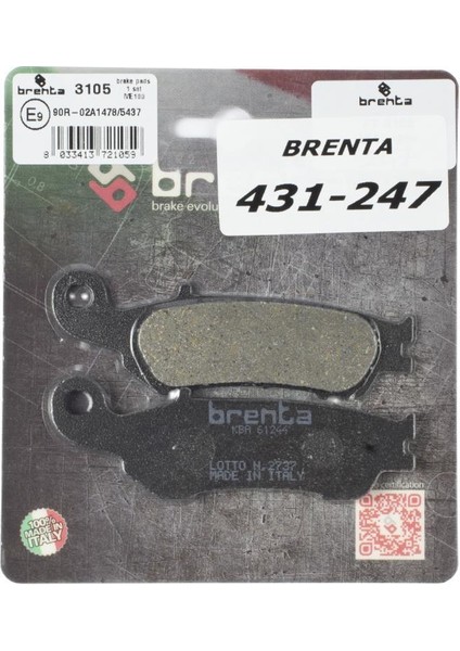 Yamaha Yz 125 Ön Fren Balata Brenta 2008 ve Sonrası