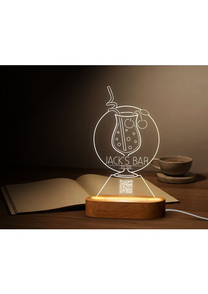 Restoran & Cafe & Barlara Özel LED Lamba Qr Kod Menü, Işıklı Qr Menü, Qr Kodlu Masa Dekoru, Işıklı Pleksi Biblo-22 fırsatları