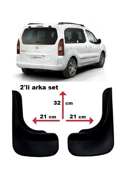 Günaks Citroen Berlingo 2'li Set Oto Paçalık Çamurluk Tozluk