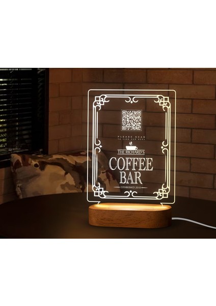 Restoran & Cafe & Barlara Özel LED Lamba Qr Kod Menü, Işıklı Qr Menü, Qr Kodlu Masa Dekoru, Işıklı Pleksi Biblo-12 fırsatları