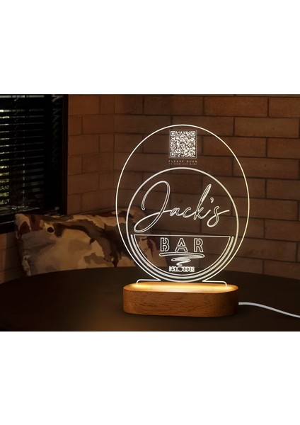 Restoran & Cafe & Barlara Özel LED Lamba Qr Kod Menü, Işıklı Qr Menü, Qr Kodlu Masa Dekoru, Işıklı Pleksi Biblo-5 fırsatları
