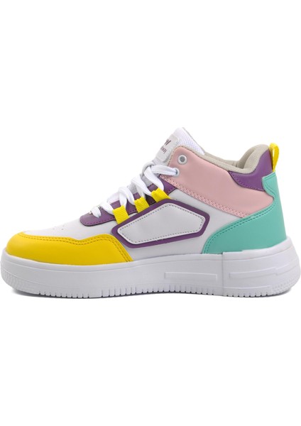 Nefertiti Beyaz-Sarı Unisex Hi Sneaker