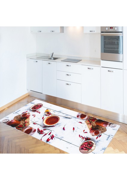 Dijital Baskı Yıkanabilir Kaymaz Taban Mutfak Halısı RVG2074