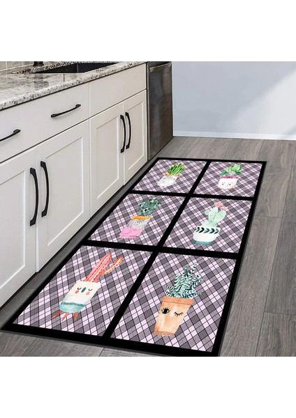 Dijital Baskı Yıkanabilir Kaymaz Taban Mutfak Halısı RVG2069