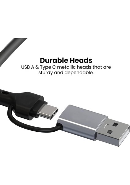 Coverzone Type-C USB 3.0 7 Portlu Hub Otg Çoğaltıcı Pc Telefon Bilgisayar Uyumlu Veri Aktarımı Mouse Klavye Bağlantısı ADS303D