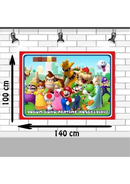 Süper Mario Parti Malzemeleri Super Mario Doğum Günü Afişi 100X140 cm fiyatları