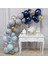 Gece Mavisi Gri Makaron Mavi Şeffaf Pullu Balon Seti 1